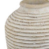 Lezlee Accent Planter, Beige Terracotta, Ridged Textured Urn, 13 Inch