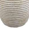Lezlee Accent Planter, Beige Terracotta, Ridged Textured Urn, 13 Inch