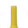Remi Flower Vase, Narrow Neck, Yellow Ceramic w Floral Motifs, 16 Inch