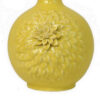 Remi Flower Vase, Narrow Neck, Yellow Ceramic w Floral Motifs, 16 Inch