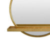 Feno Decorative Wall Mirror w Rack, 22 Inch Round Gold Metal Frame