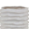 Accent Planter, Abstract Wave Coastal Design, 22 Inch White Ceramic