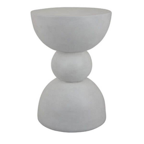 Accent Plant Stand table, 20 Inch Hourglass Design Classic White Resin