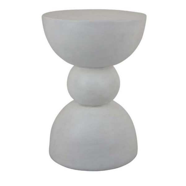 Accent Plant Stand table, 20 Inch Hourglass Design Classic White Resin