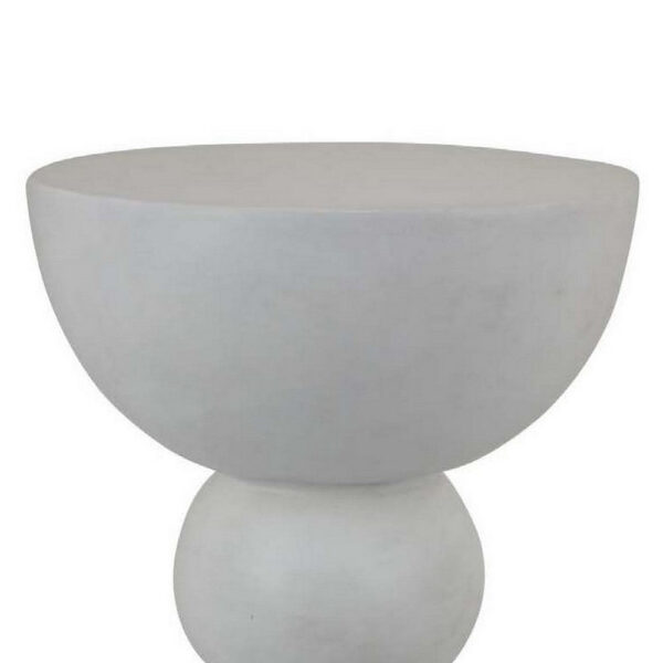 Accent Plant Stand table, 20 Inch Hourglass Design Classic White Resin