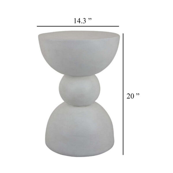 Accent Plant Stand table, 20 Inch Hourglass Design Classic White Resin