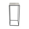 Plant Stand Table Set of 3, Black Metal, Square White Marble Top