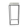Plant Stand Table Set of 3, Black Metal, Square White Marble Top