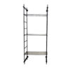 Plant Display Stand, 87 Inch, 3 Shelves Black Metal Ladder Design