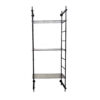 Plant Display Stand, 87 Inch, 3 Shelves Black Metal Ladder Design