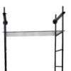 Plant Display Stand, 87 Inch, 3 Shelves Black Metal Ladder Design