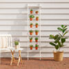 Plant Display Stand, 87 Inch 7 Tier Ladder Design, White Metal Body