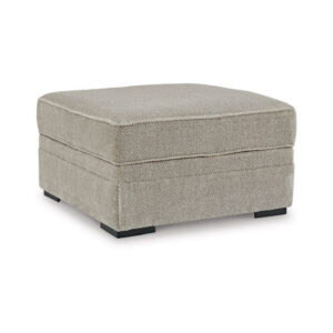 Alno Accent Ottoman, Square 38 Inch Beige Polyester, Hidden Storage