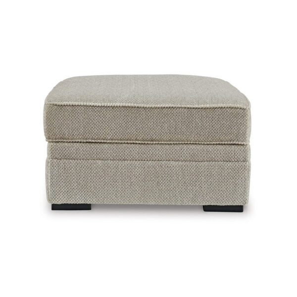 Alno Accent Ottoman, Square 38 Inch Beige Polyester, Hidden Storage
