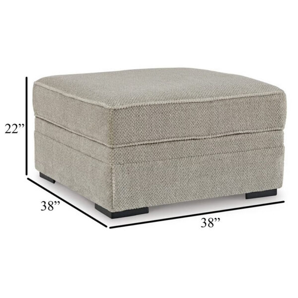 Alno Accent Ottoman, Square 38 Inch Beige Polyester, Hidden Storage