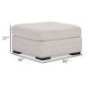 Carly Oversized Accent Ottoman, Modern Stone Gray Nuvella 36 Inch
