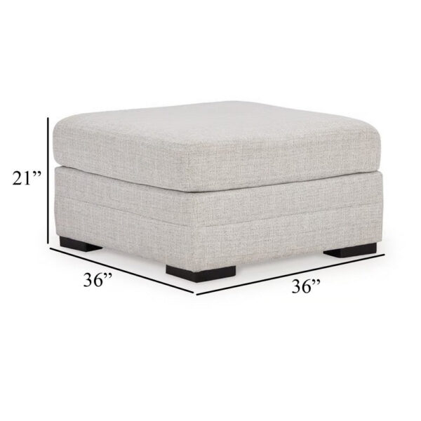 Carly Oversized Accent Ottoman, Modern Stone Gray Nuvella 36 Inch