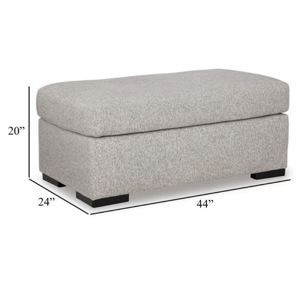 Marcy Ottoman, Low Profile Legs, Pewter Gray Next Gen Nuvella 44 Inch