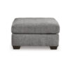 Marlow Oversize Ottoman, Stitch Details, Muted Gray Polyester 36 Inch