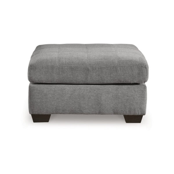 Marlow Oversize Ottoman, Stitch Details, Muted Gray Polyester 36 Inch