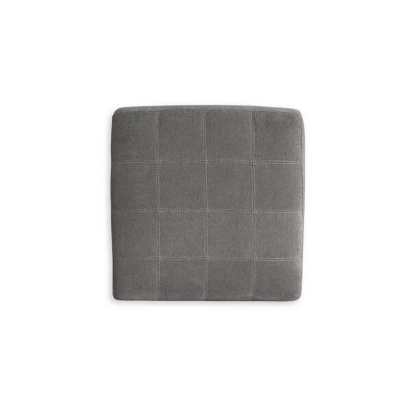 Marlow Oversize Ottoman, Stitch Details, Muted Gray Polyester 36 Inch