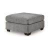 Marlow Oversize Ottoman, Stitch Details, Muted Gray Polyester 36 Inch