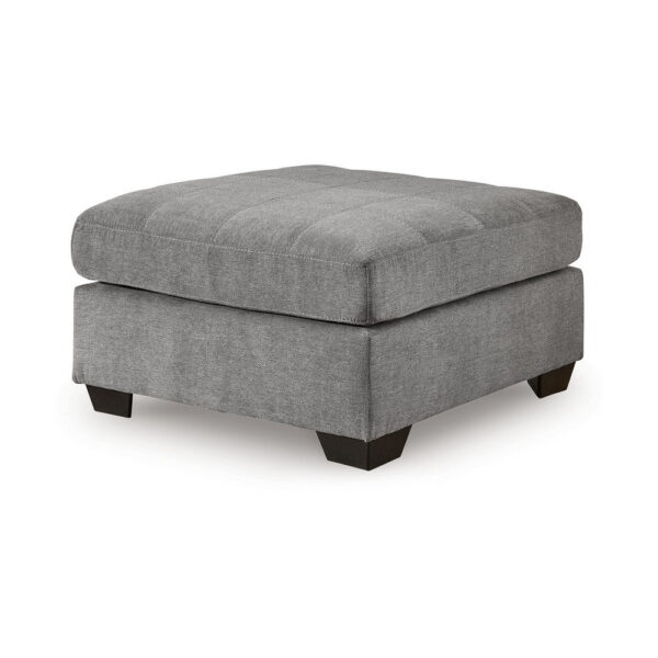 Marlow Oversize Ottoman, Stitch Details, Muted Gray Polyester 36 Inch