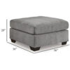 Marlow Oversize Ottoman, Stitch Details, Muted Gray Polyester 36 Inch