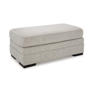 Shelyn Accent Ottoman Bench, Modern Light Sand Gray Polyester 43 Inch
