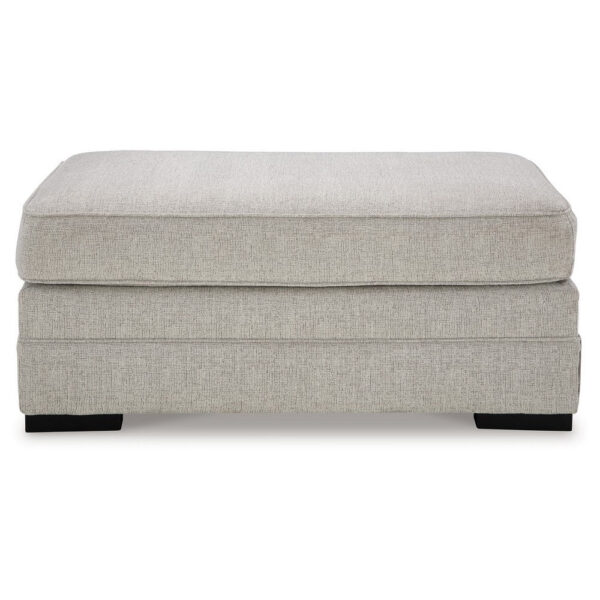 Shelyn Accent Ottoman Bench, Modern Light Sand Gray Polyester 43 Inch