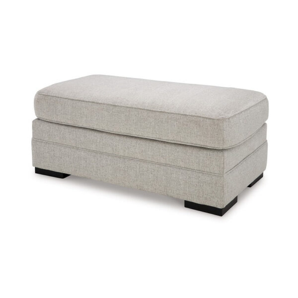 Shelyn Accent Ottoman Bench, Modern Light Sand Gray Polyester 43 Inch