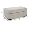 Shelyn Accent Ottoman Bench, Modern Light Sand Gray Polyester 43 Inch