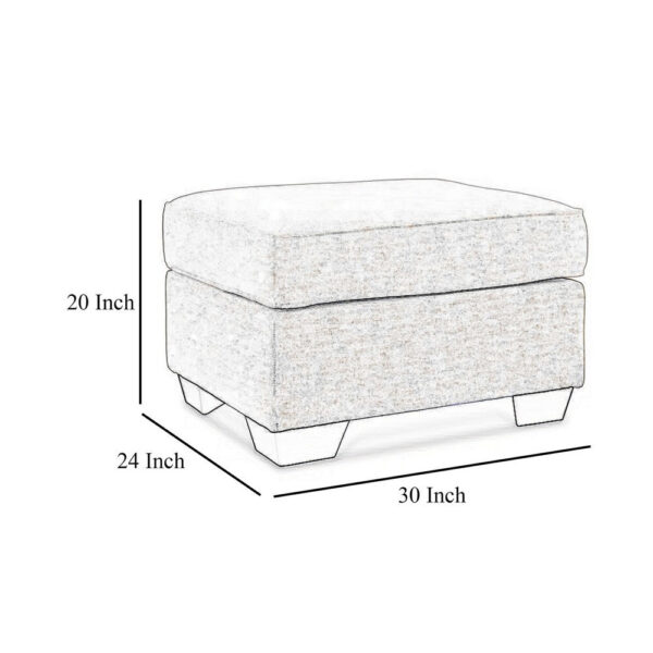 Caten Ottoman, Azure Blue Polyester, Black Low Profile Legs, 30 Inch