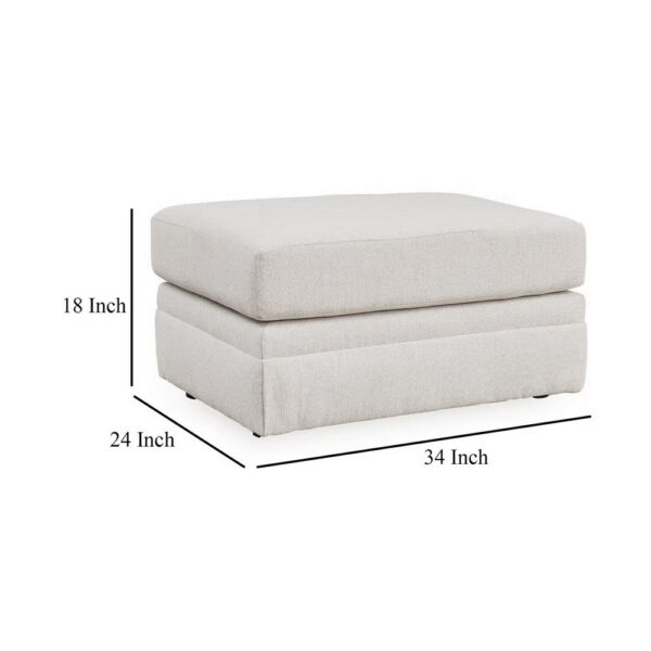1502202669922eb936260.jpeg Maite Ottoman, Modern Chalk Gray Polyester, Soft Cushions, 34 Inch