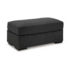 Wryen Accent Ottoman, Modern Plush Onyx Black Polyester, 44 Inch