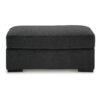 Wryen Accent Ottoman, Modern Plush Onyx Black Polyester, 44 Inch