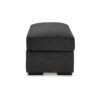 Wryen Accent Ottoman, Modern Plush Onyx Black Polyester, 44 Inch