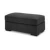 Wryen Accent Ottoman, Modern Plush Onyx Black Polyester, 44 Inch