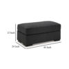 Wryen Accent Ottoman, Modern Plush Onyx Black Polyester, 44 Inch