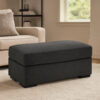 Wryen Accent Ottoman, Modern Plush Onyx Black Polyester, 44 Inch
