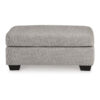 Delaney Ottoman, Flannel Gray Polyester, Soft Cushioned Top, 44 Inch