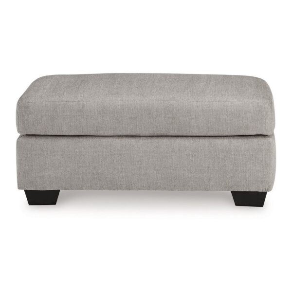Delaney Ottoman, Flannel Gray Polyester, Soft Cushioned Top, 44 Inch