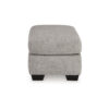 Delaney Ottoman, Flannel Gray Polyester, Soft Cushioned Top, 44 Inch
