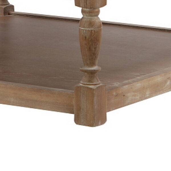 Xena Coffee Table, 36 Inch Tufted Frost Gray Upholstery, Solid Wood