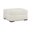 Akon Oversized Ottoman, Modern Plush Ivory Polyester 39 Inch Square