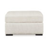 Akon Oversized Ottoman, Modern Plush Ivory Polyester 39 Inch Square