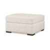 Akon Oversized Ottoman, Modern Plush Ivory Polyester 39 Inch Square