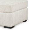 Akon Oversized Ottoman, Modern Plush Ivory Polyester 39 Inch Square