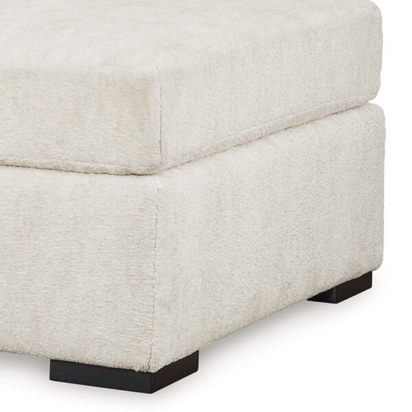 Akon Oversized Ottoman, Modern Plush Ivory Polyester 39 Inch Square
