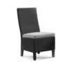 Tira Indoor Outdoor Side Chair Set of 2, Black Wicker, Gray Nuvella